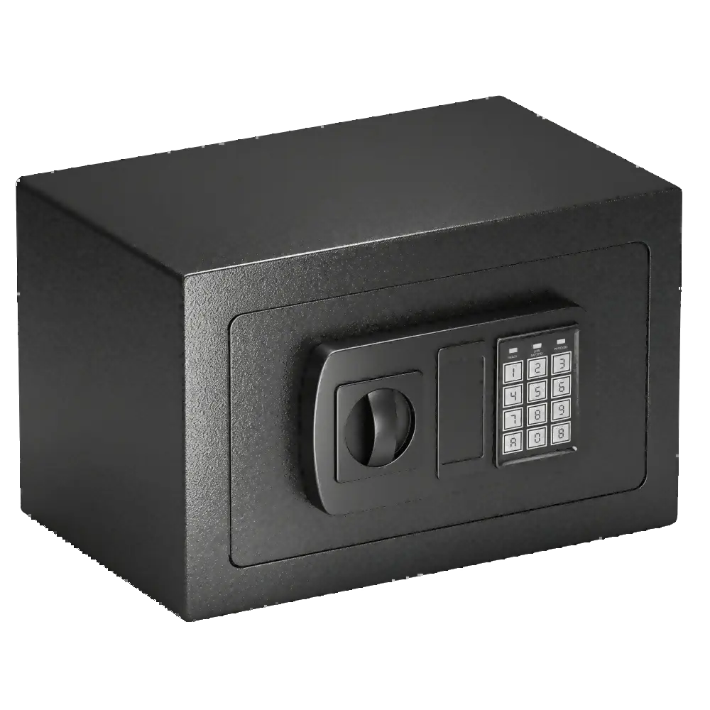 Portable Mini Safe Box Mechanical Electronic Dual Lock Anti Theft Security Storage Cabinet For Dorm Home Office Hotel Keep Passport Cash Jewelry Private Documents Small Valuables Safe Organizer