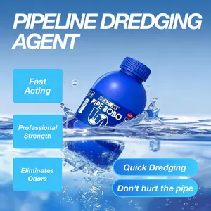 PICKZONE PIPE BOBO - Strength Drain Cleaner Powerful Pipe Dredging Agent for Kitchen Sinks Shower Drains Tubs Dissolves 200+ Blockages Kills 99% Bacteria Safe for All Pipes Quick Dredging Formula - Cleaning Degreaser Deodorizer Household