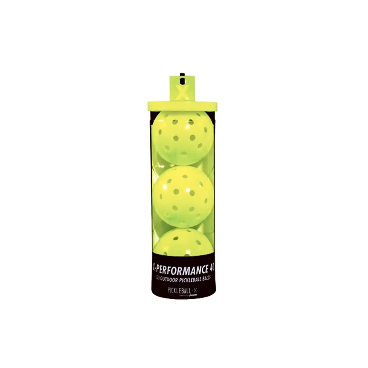 Franklin X-Performance 40 Outdoor Pickleballs, Yellow 3-Piece Set - Stronger, Long-Lasting Rotationally Molded Balls with 40 Machine-Drilled Holes for Balanced Flight, Outdoor Play
