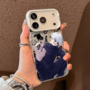 Matte Laser Metallic Aurora Funda G-Gojo J-Jujutsu K-Kaisen For iPhone 17 16 15 14 13 12 11 Pro Max Plus Air The Best Halloween Gifts Fans Phone Case Cover
