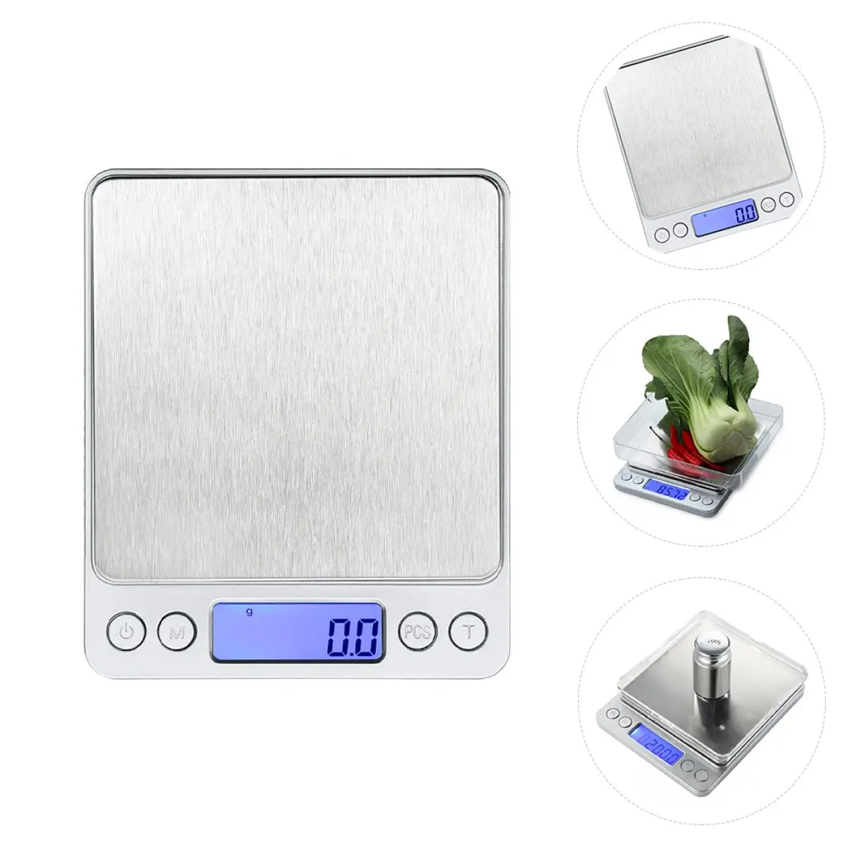 Stainless Steel Digital Food Scale - 0.1g High Precision, 1000g Capacity, Durable, Easy to Clean for Kitchen Cooking, Baking