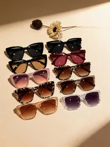10 Pairs Fashion Thick Frame Large Sun Protective Sunglasses Set, Ideal for Daily Commute, Beach Vacation, Perfect Gift Choice, Stylish and Practical