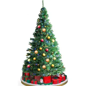 VEVOR Christmas Tree, 6.5ft Prelit Artificial Xmas Tree, Full Holiday Decor Tree with 450 Multi-Color LED Lights, 1227 Branch Tips, Metal Base for Home Party Office DecorationVEVOR Super Brand Day