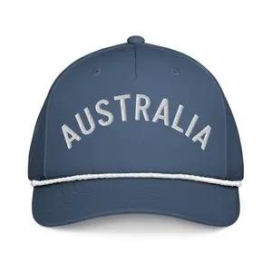 Australia TBT Adjustable Classic Rope Cap - Lightweight Polyester, Stay-Dri Sweatband, Structured Five-Panel Design, Adjustable Snapback Closure