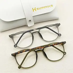 HAITONGCR-HD reading glasses olive green gray ultra-light frame fashionable full frame oval unisex with glasses case and glasses cloth,glass,case