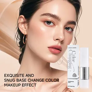 Two-In-One Color-Changing Foundation Stick with Brush, Conceal Moisturize Hydrating Buildable Coverage Long-Lasting Lightweight, Perfect Gift for All Skin Types