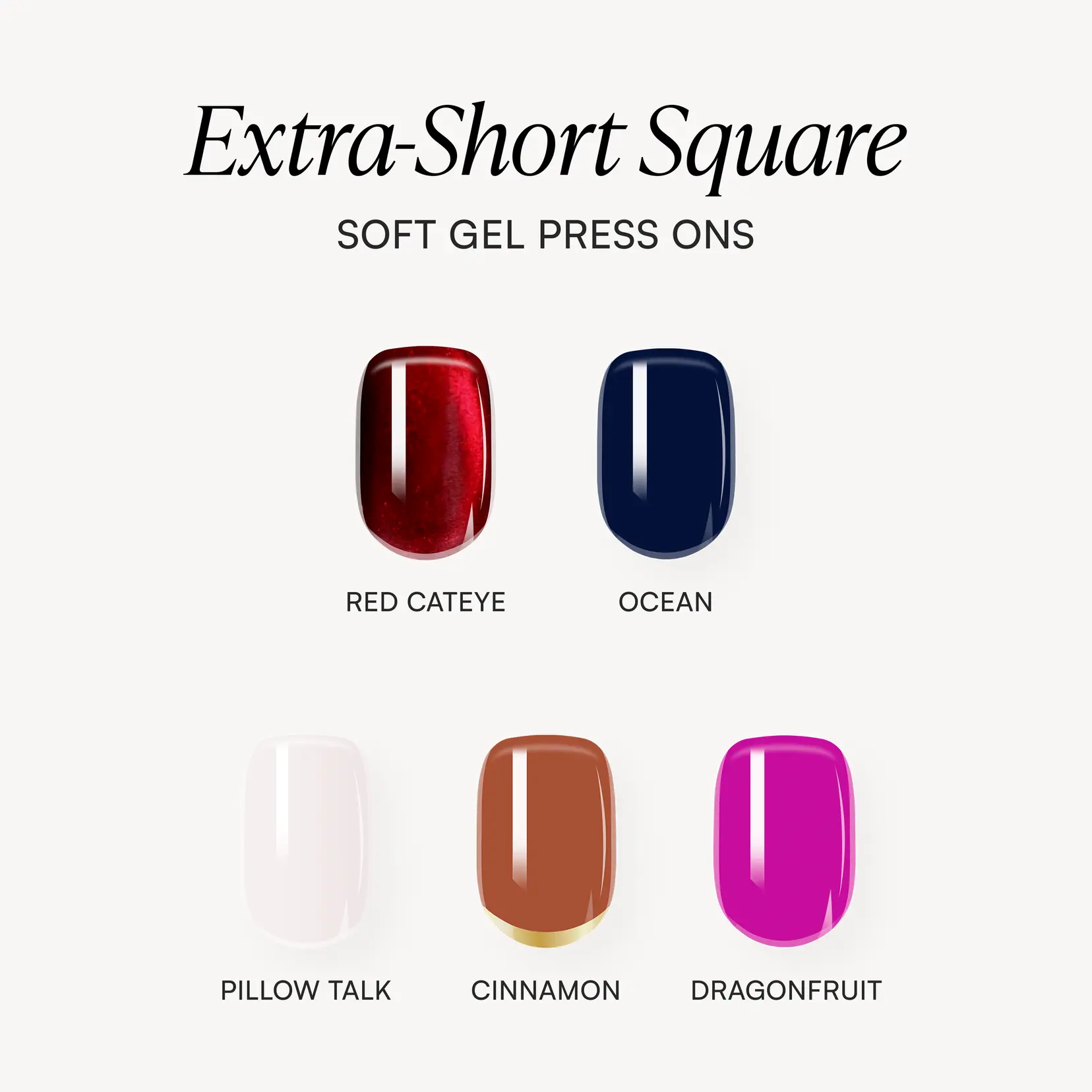 DOONAILS® Press-On Nails Extra Short Square – Reusable Fake Nails Kit with Adhesive Tabs, 30 Pcs 15 Sizes