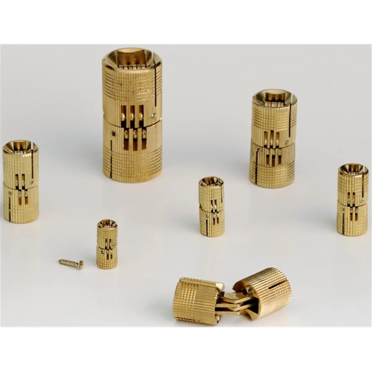 212 MAIN 16 mm Solid Brass Barrel-Type Concealed Door Hinges (0.65" h x 0.65" w x 0.63" l) - Totally Invisible From Either Side, Easy Installation, Full 180-Degree Full Swing, For Sailing Water Sports, Not Load Bearing