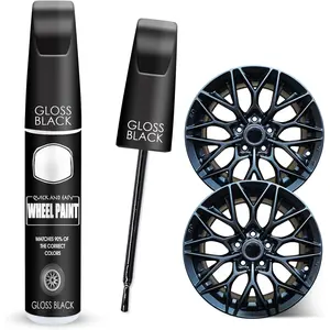 Gloss Black Rim Touch Up  - Wheel Repair Kit Curb Rash, Quick And Easy Wheel Scratch Repair, Rim  For  Wheel Repair (Gloss Black)