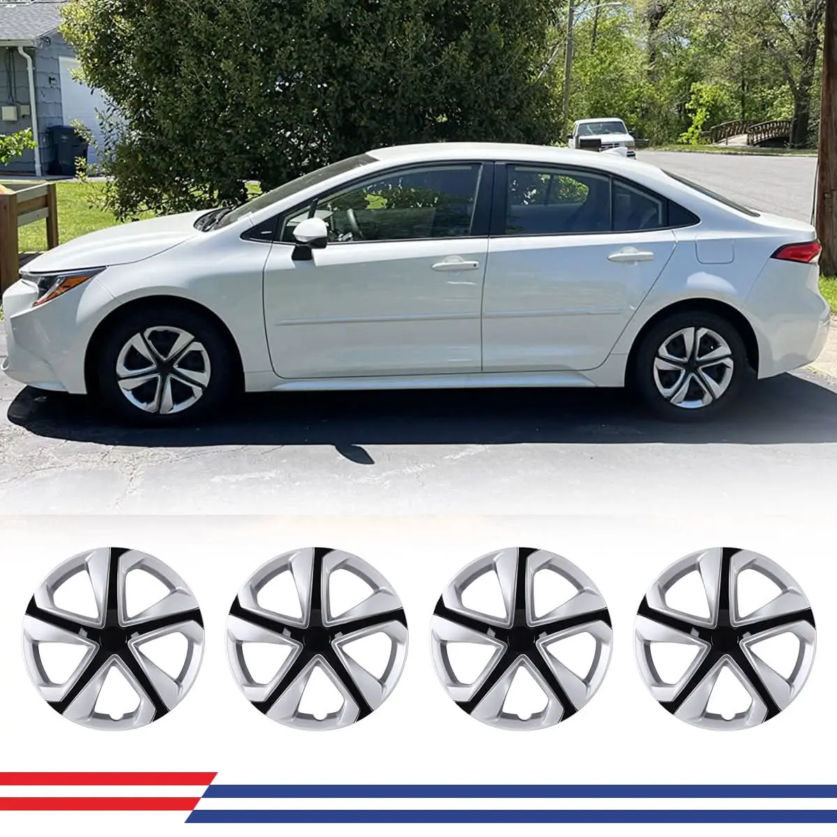 WOLFSTORM 4-Pack/1-Pack 16in Wheel Rim Cover Hubcaps, ABS+PC, Easy Install, Appearance Boost, Wheel Protection for 2016-2024 Honda Civic SEDAN (Daily Use)