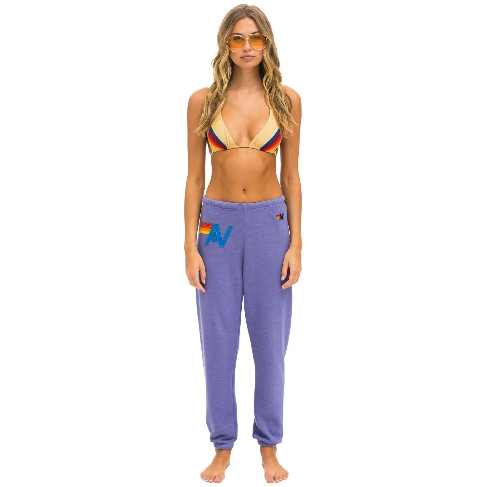 LOGO STITCH SWEATPANTS - LAVENDER