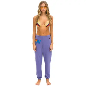 LOGO STITCH SWEATPANTS - LAVENDER