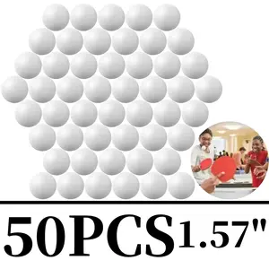 50 Pack 40MM Ping Pong Balls, Assorted Colored Plastic Balls for Beer Pong, Arts and Craft Sports & Outdoor