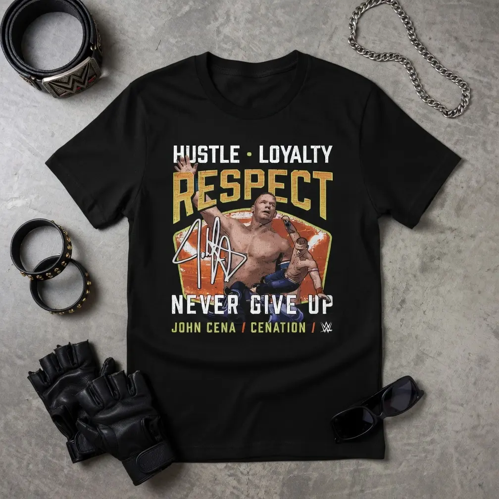Vintage Wrestling Graphic T-Shirt Cenation Respect Hustle Loyalty Design, Classic Wrestling Fan Tee, Retro Streetwear Shirt, Gift for Wrestling Lovers, Unisex Fan Apparel