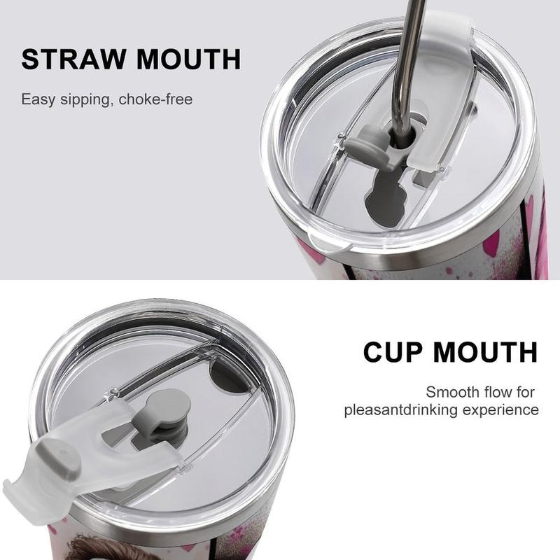 Valentines Day Tumbler, Horror, Scream Tumbler, Glitter Print, 20oz Horror Valentine Tumbler, Pinky Horror Tumbler, Stainless Steel Tumbler Cup with Straw & Lid, Valentine Day Sublimated Tumbler, 40oz Stainless Steel Cup