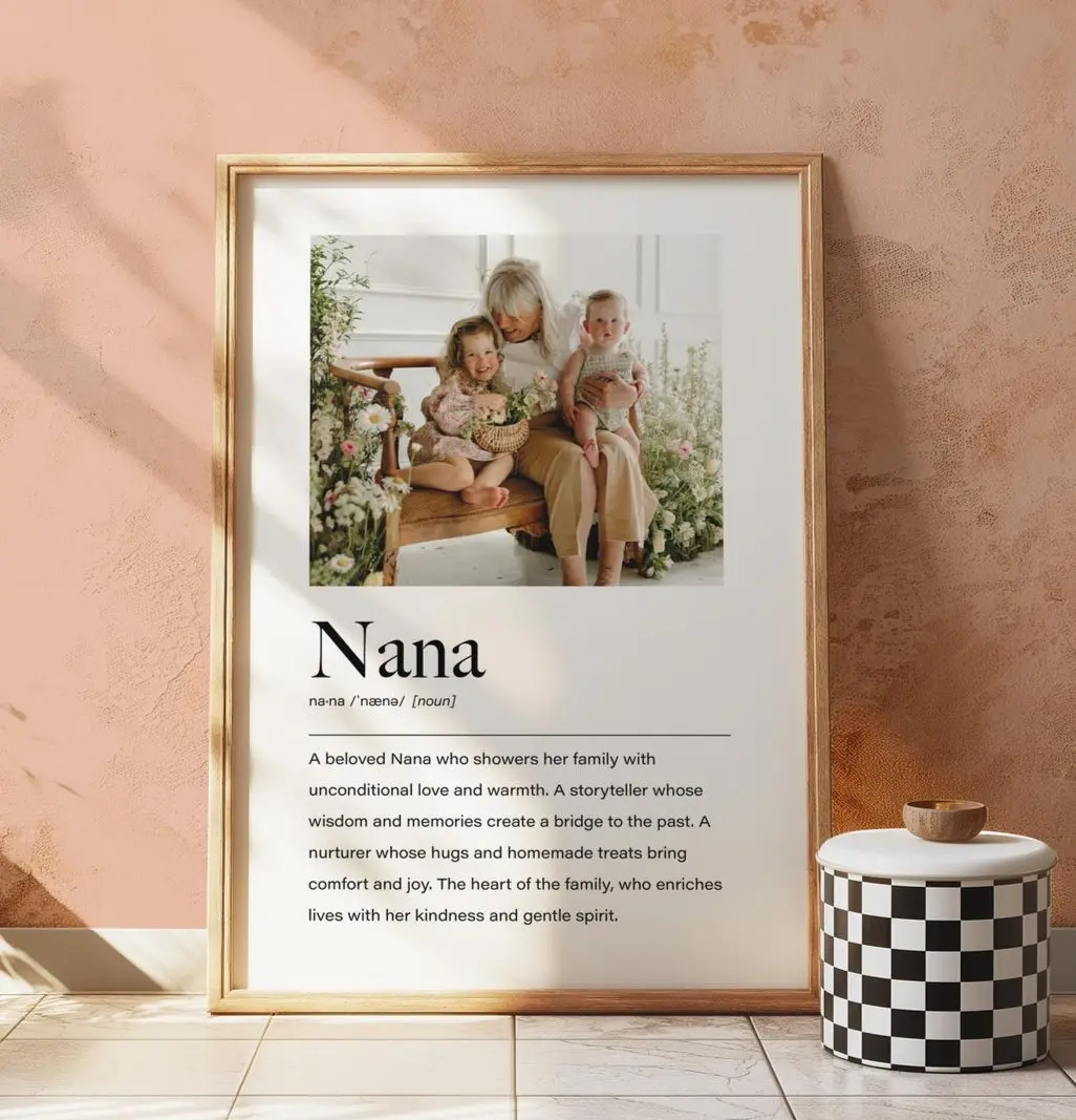 Personalised Nana Definition Print, Nana Christmas Gifts, Nana Christmas Presents, Nana Birthday Gifts, Gifts for Nana, Nana Photo Gifts
