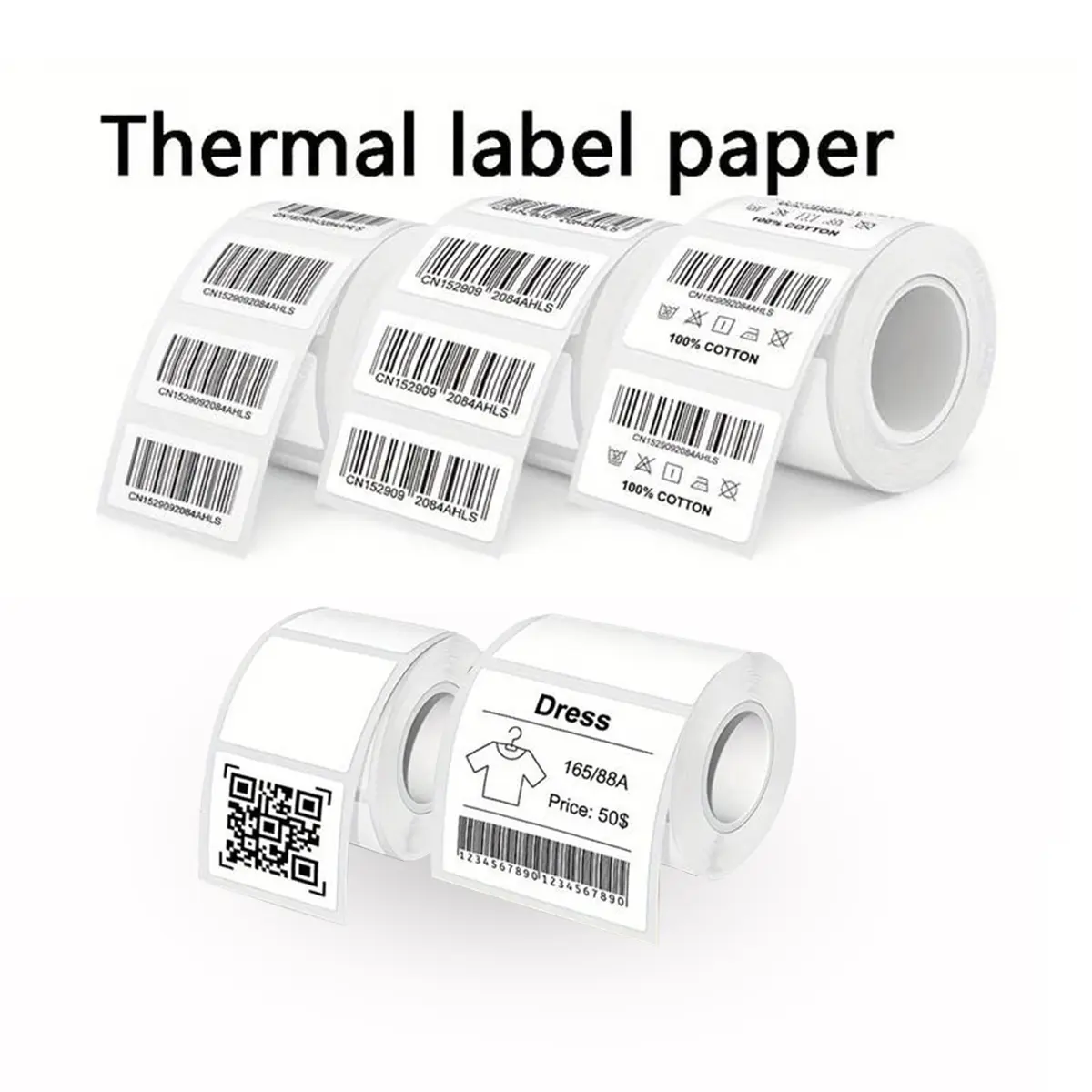 Thermal Label Paper, 1 Roll Self-adhesive Label Paper, Clothing Commodity Price Food Label, Suitable for Mini Thermal Printer Label Printer, Labels For Printers