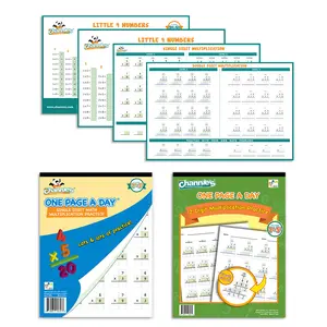 Learning Multiplication with Ease, Single & Double Digit Multiplication Workbooks with Dry Erase Multiplication Poster Math Kit