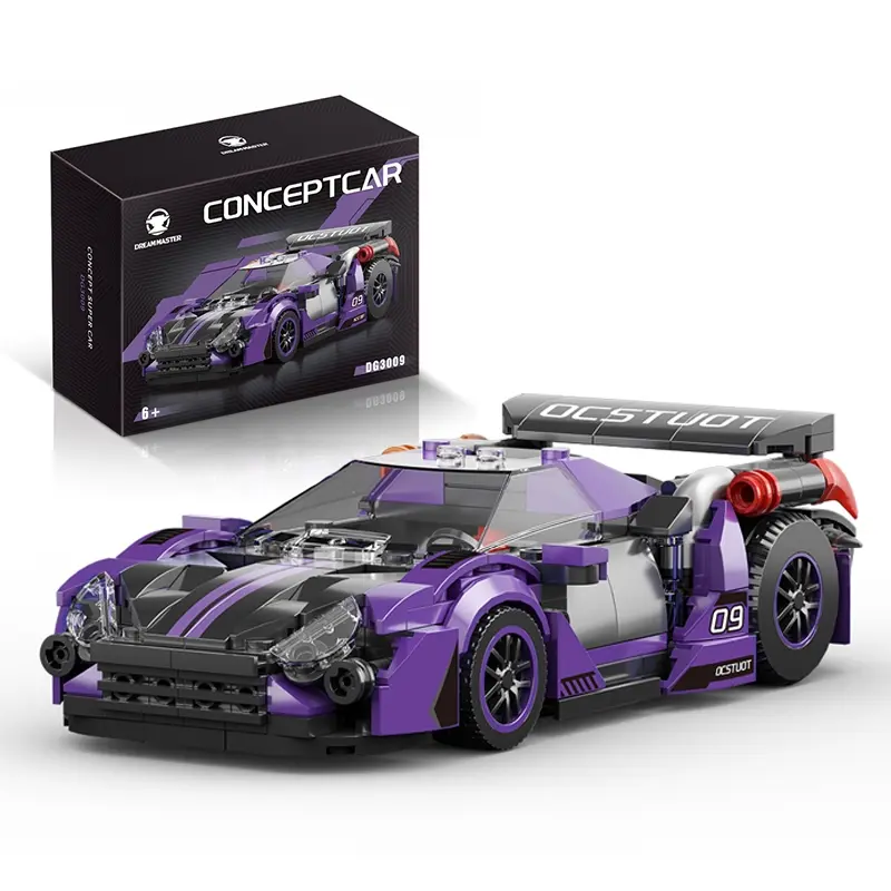 389pcs City Sports Racing Car Model Creative Assembly Plastic Building Blocks Set, Buildable Blocks Kit Small-Particle Brick Toys Diy Building Model Concept Car Desktop Ornament, Ideal Gifts for Adults & Kids, Building Sets
