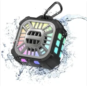 F-ADE11  Shower Bluetooth Speaker, IP67 Waterproof Portable Small Wireless Link Over 100+ Speakers, Big Volume Booming Bass, 24H Playtime/Floatable/RGB Lights for Outdoor/Kayak/Beach/Golf (Black)