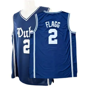 Flagg DukeUniversity Men's V-neck Basketball Jersey Outdoor sportswear Large Size Mesh Ventilation Sports Top S-XXL High Quality Trendy Festival Gift daily training suit fan merchandise