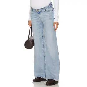 HATCH The Maternity Wide Leg Jeans in 90s Light Wash