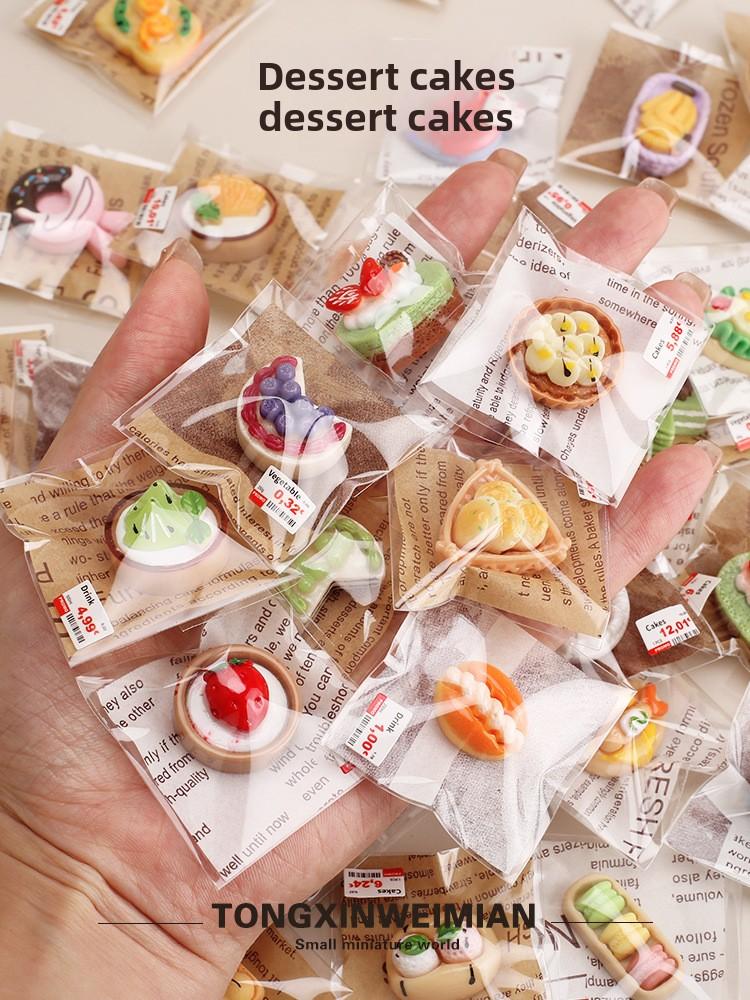 Mini Cake Dessert Pastry Bread Food Model Individually Wrapped Mini Simulation Kids Fake Model Decoration Food Decoration Kids Cosplay Party Decoration