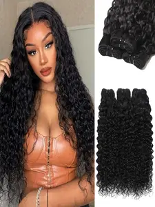 12A Water Wave Bundles Human Hair Watre Wave Bundles 100% Unprocessed Brazilian Virgin Wet and Wavy Human Hair 3 Bundles Quick Weave Bundle for Women