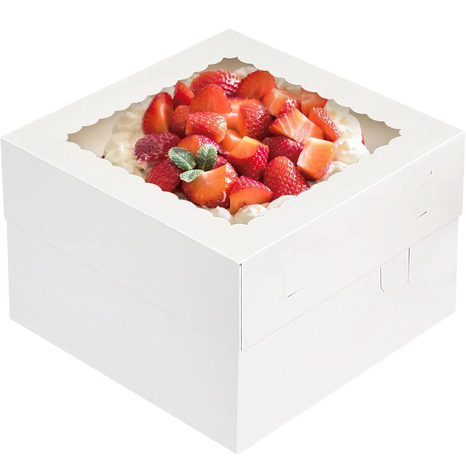 Cake Boxes, 10x10x8 Inch White Bakery Boxes with Window Cake Containers Tall Dessert Cardboard Boxes Cake Boxes, 10x10x8 Inch White Bakery Boxes with Window Cake Containers Tall Dessert Cardboard Boxes