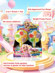 PDDSQQ Fruity Windmill Gummy 10-Pack Fruity Candy 2-in-1 Holiday Snack & Spin Toy Kid-Loved Fat-Free Snack for Kids