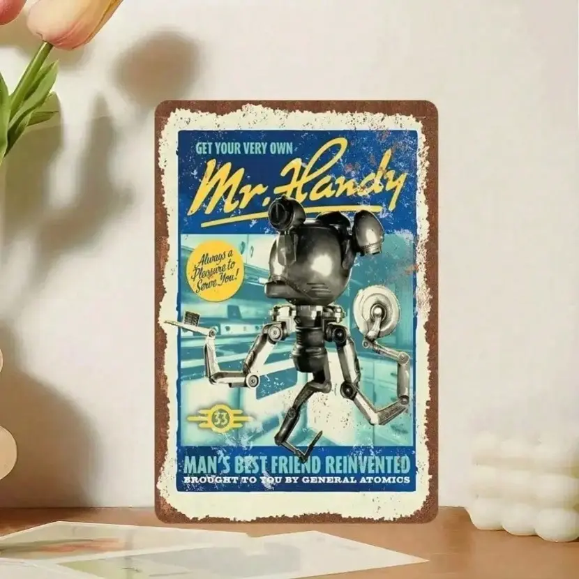 Tin Sign with Commonwealth Patina for Fallout Museums Vault Dweller Gifts Aluminum Room Decor Halloween Home Decor Products Home Decor Home Decoration