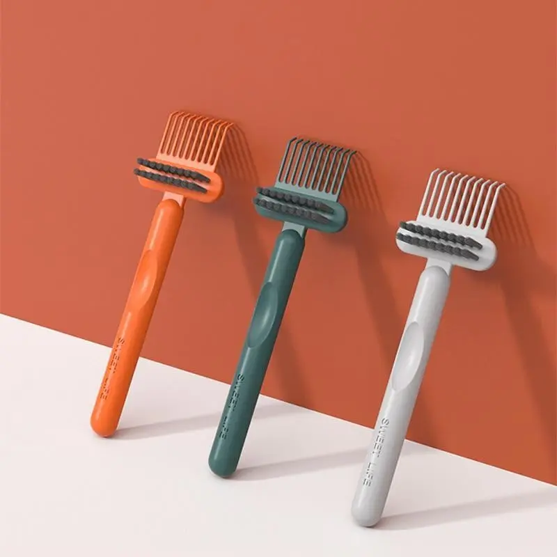 Comb & Hairbrush Cleaner Set (3 Counts) ，Dual-Tool Mini Rake/Bristle Brushes to Remove Hair, Dust & Product Build-Up from Combs & Brushes ， Portable, Reusable, Professional or Home Use Care