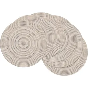 Round Braided Placemats 15 inch Set of 6 Washable Kitchen Table Placemats for Home Wedding Party