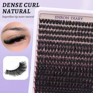 100D Lash Clusters 280pcs tufted 0.07mm D curl 8-16mm blend naturally thick and dense. 3D Russian curly eyelashes create a stunning eye makeup. Fluffy, creating a stunning makeup look Volume Lash Clusters