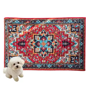 Boho Washable Pee Pads, Pet Feeding Mat, 17inch×27inch Eco-Friendly Leak-Proof Dog Training Pad, Stylish Protection for Home Floors, dog products, puppy essentials