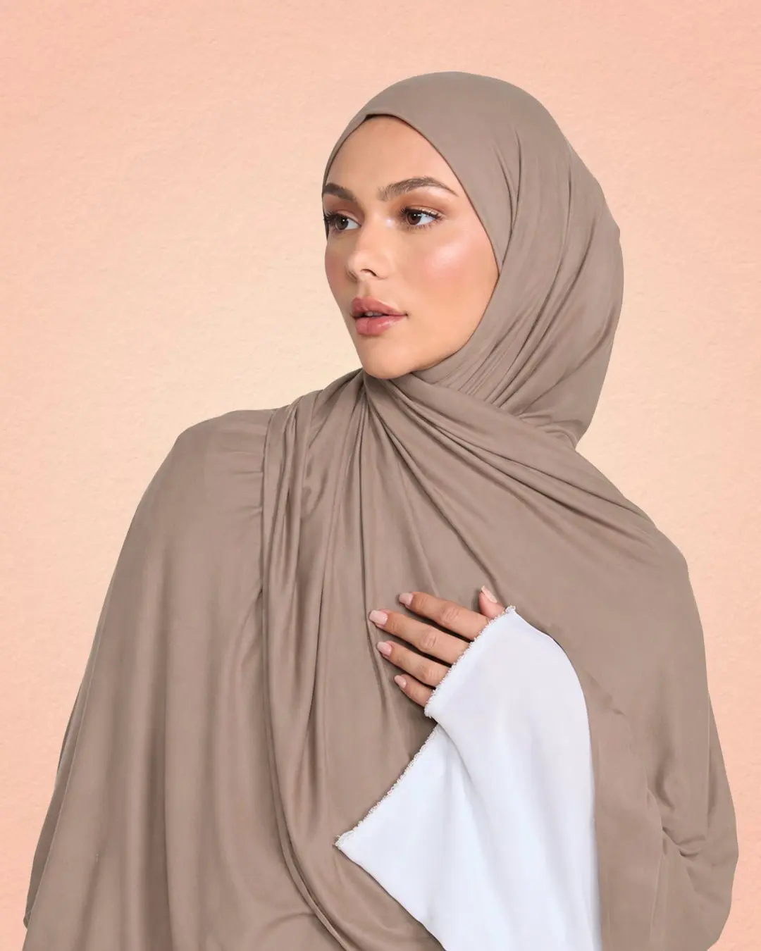 Women's Solid Mushroom Modal Hijab Soft Comfortable Lightweight Modest Headscarf for Everyday Wear All Seasons – Zoya Z