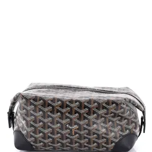 Pre-owned Goyard Canvas Coated, Leather Clutches & Wristlets Boeing Trousse de Toilette Pouch Coated Canvas 25 by Rebag