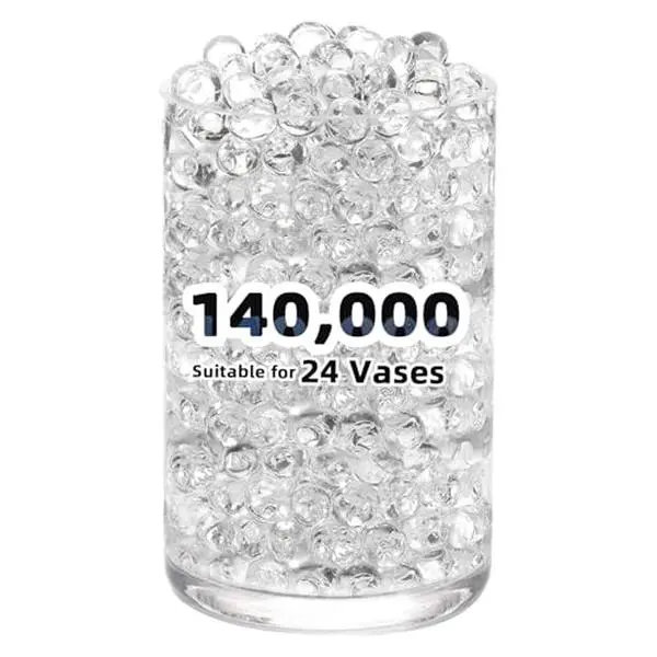 FALAMON 140,000 Clear Beads for Vases, Transparent Vase Filler, Christmas Decoration, Wedding Centerpiece, Floating Candles, Floral Decoration