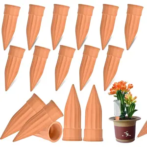 16 Pack Terracotta  Waterers - Self Watering Spikes and Watering Stakes for Automatic Watering, Slow Release Watering Devices for Vacation  Watering, Ideal for Indoor & Outdoor