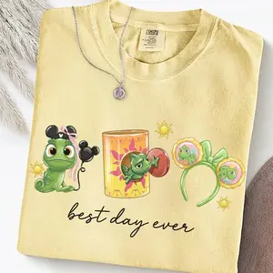 Funny Tangled Pascal Best Day Ever Shirt, #Rapunzelll Sky Lanterns Graphic Tee, Corona Kingdom Castle Vacation Apparel 88I9B