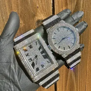 Men's Heavy 40MM Full Iced Bling Out Simulated Diamond Celebrity Party Rhinestone Boys Wrist Watch