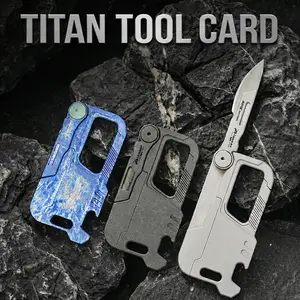 Mulight EDC Outdoor tool Titanium Keychain Multi Card with Screwdriver Bottle Opener Camping Hiking Essentials solar wall light minibug out non-slip nylon fiber handle aluminum mini pocket knife