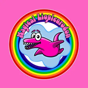 Magical Liopleurodon Sticker / Rainbow Dinosaur Magic / Vinyl Water Resistant / Laptop Sticker / Water Bottle Sticker