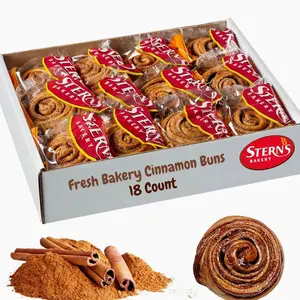 Cinnamon Buns Breakfast Pastry | 18 Pastries Individually Wrapped | Cinnamon Rolls Snack Cakes | Coffee Snacks | On the Go Snacks for Kids & Adults | Holiday, Birthdays, Parties | Stern’s Bakery