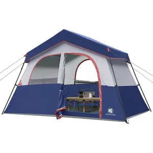 6-8 Person Camping Tent, Portable Cabin Tent for Camp, Windproof Fabric Easy Set Up Family Tent Outdoor for Hiking, Backpacking, Traveling