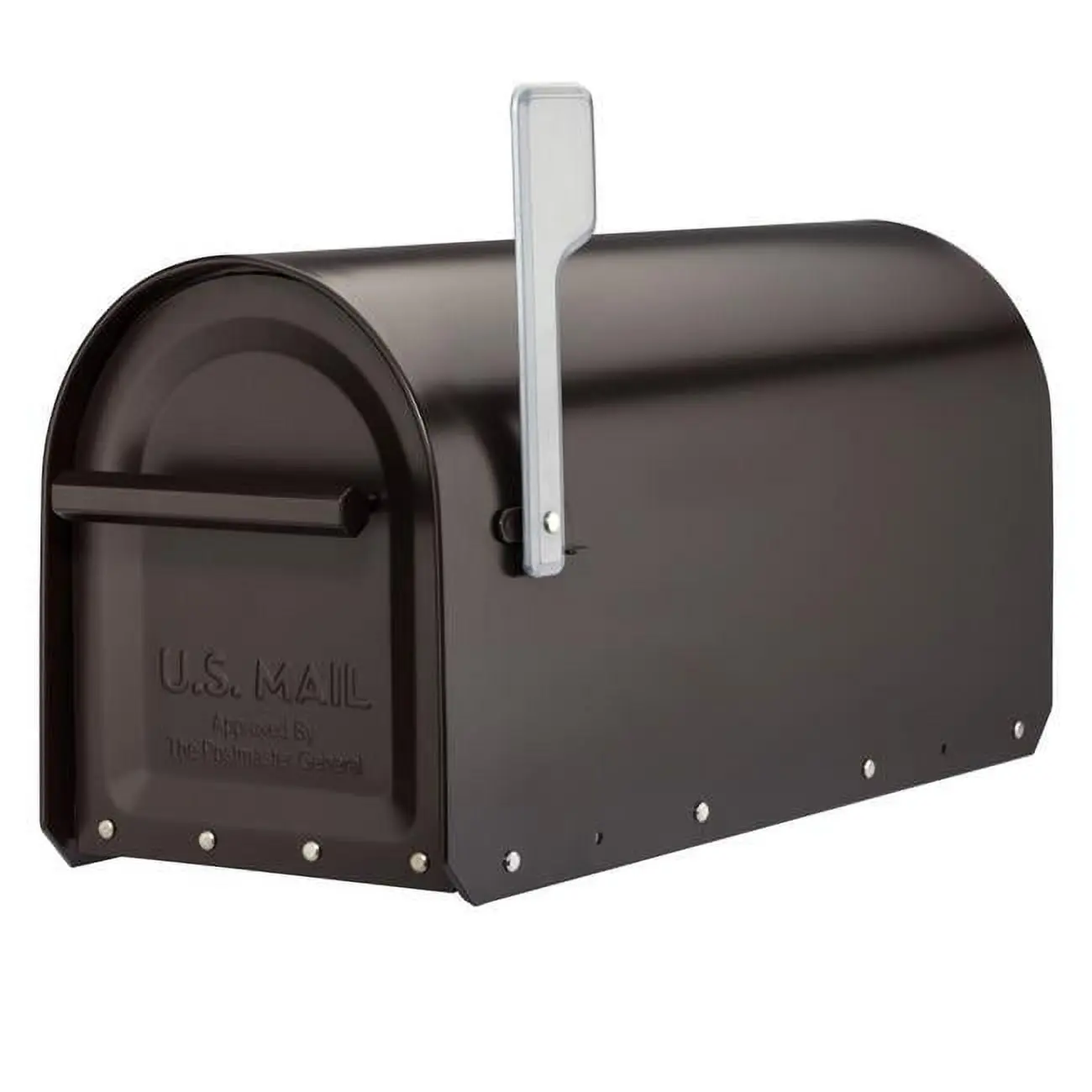 Architectural Mailboxes Sequoia Heavy-Duty Metal Rectangular Post-Mount Mailbox - Rubbed Bronze, Large Size, for Home Outdoor Use