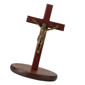 Wooden Crucifix Crosses Catholic Standing with Jesuses Christ Wooden Crucifix Crosses Catholic Standing with Jesuses Christ