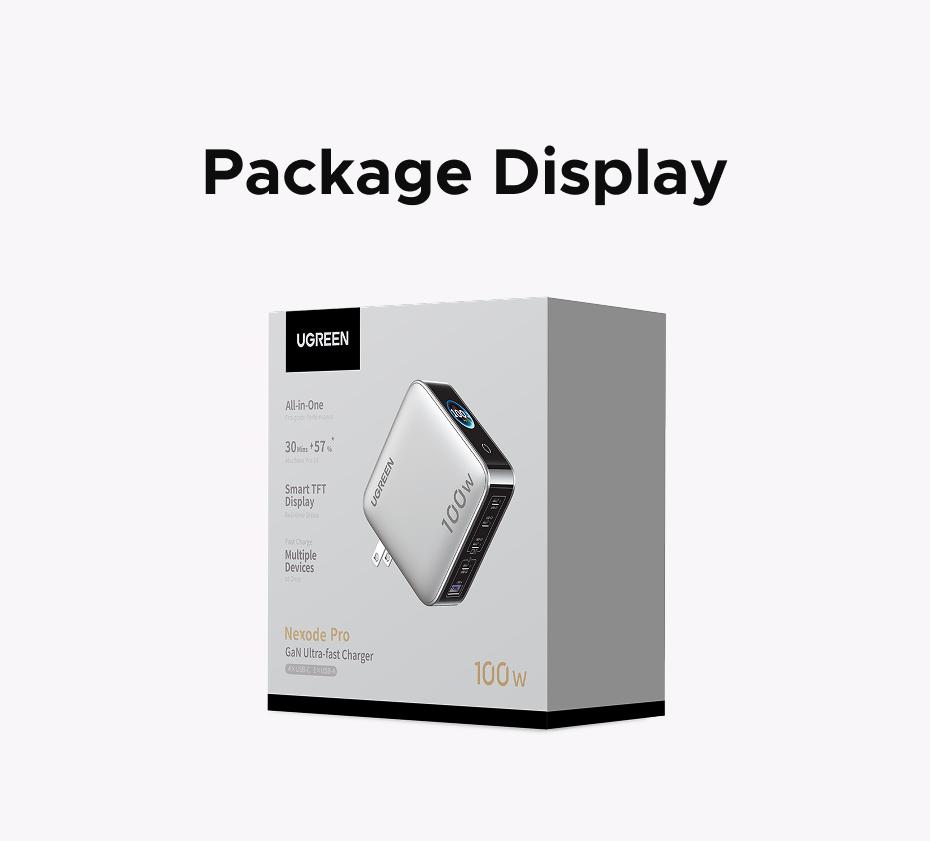 [LIVE ONLY]UGREEN Nexode Pro 100W GaN USB C Charger, 5-Port Fast Type-C Wall Charger Block with Smart Display Compatible with MacBook Pro/Air, iPhone 17/16 Series, Galaxy, iPad Pro, Steam Deck