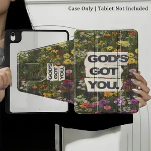 God's Got You Wildflower Tablet Case, 360° Rotating Protective Cover with Pen Holder, Slim Shockproof Folio Stand Case, Compatible with 10.2/10.9 inch Tablets, Inspirational Gift for Women Girls