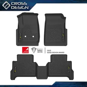 CROSSDESIGN TPE All-Weather Floor Mats Fit For 2015-2022 Chevy Colorado Crew Cab / GMC Canyon Crew Cab Unique Black
